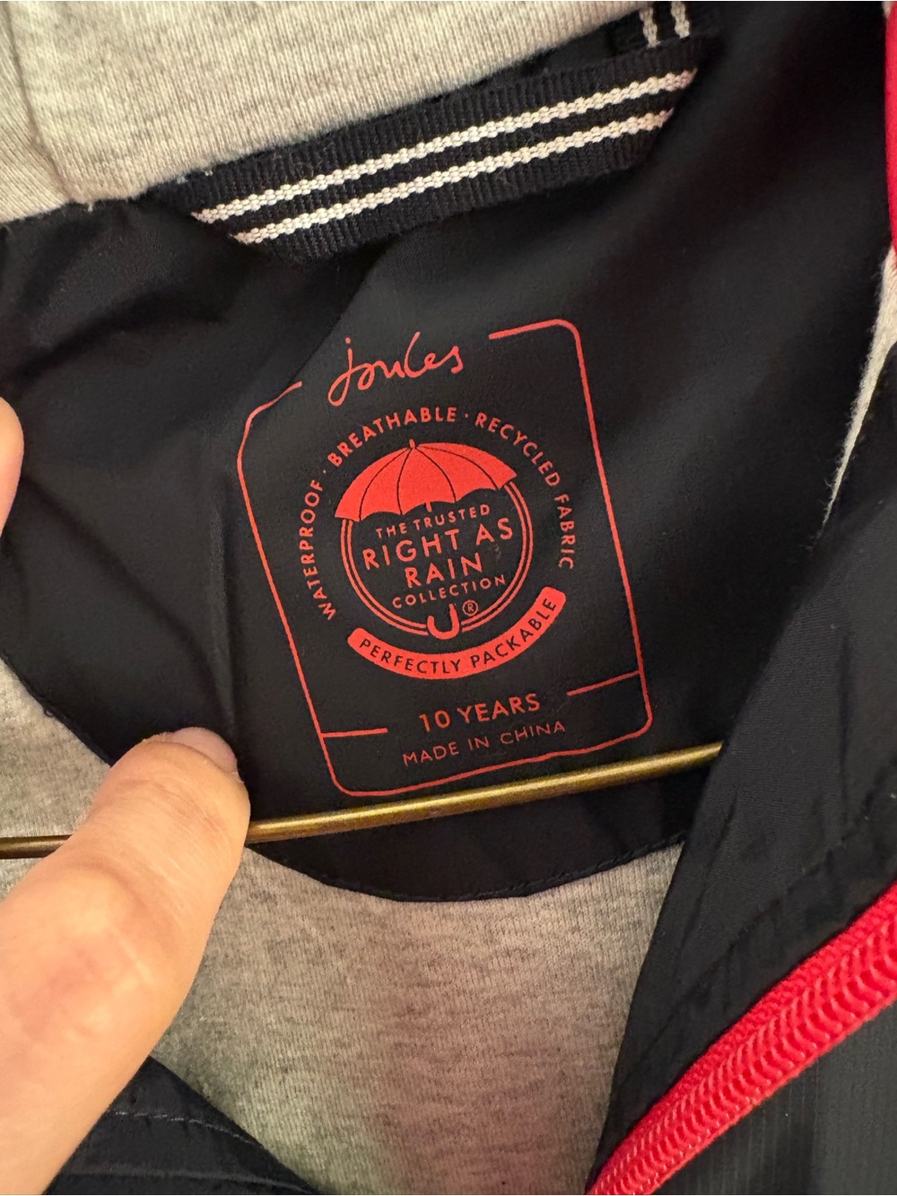 Joules Kids Colorblock Rain Jacket - Teal, Black, Red, Yellow - Picture 2 of 5